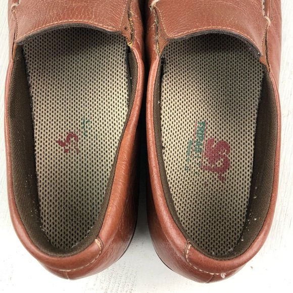 SAS Women's Size 9** Twin Mulch Brown Leather Slip On Closed Moc Toe Loafers - Picture 11 of 11